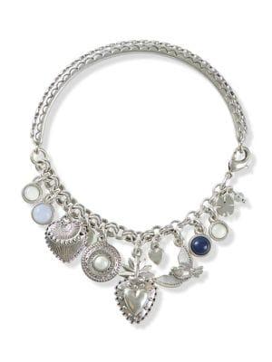 Lucky Brand Milagro Indigo Ranch Faux Pearl & Blue Lace Agate Charm Bracelet