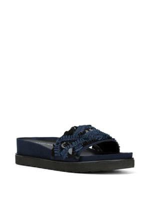 Donald J Pliner Cava Pleated Suede Sandals