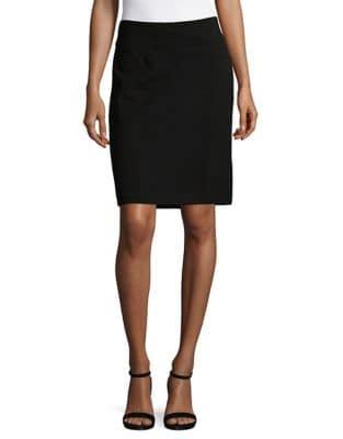 Imnyc Isaac Mizrahi Slimming Ponte Pull On Pencil Skirt With Back Vent