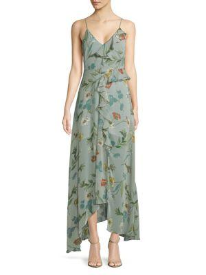 Astr The Label Floral Asymmetrical Maxi Dress