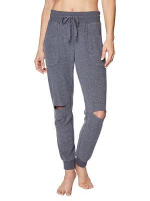 Betsey Johnson Slashed Knee Nubby Sweatpants
