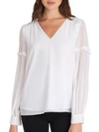 Karl Lagerfeld Paris Long Sleeve Embellished Blouse