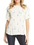 Karen Kane Ruffled Arrow-print Top
