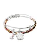 Alex And Ani Silvertone Dog Bone And Paw Bracelets