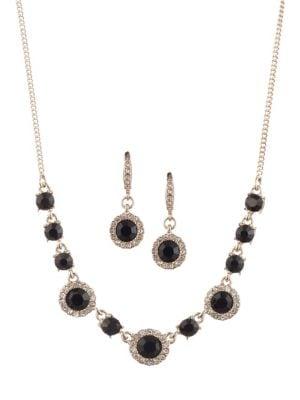 Givenchy Goldtone & Crystal Drop Earrings & Collar Necklace Set
