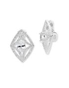 Anne Klein Cubic Zirconia And Crystal Button Earrings