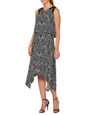 Rafaella Petite Printed Asymmetric Dress