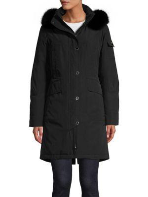 1 Madison Fox Fur Trimmed Down Parka Jacket