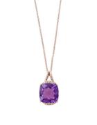 Effy Diamond, Amethyst & 14k Rose Gold Pendant Necklace