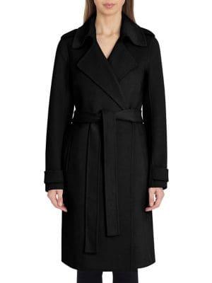 Badgley Mischka Double-faced Wool-blend Wrap Coat