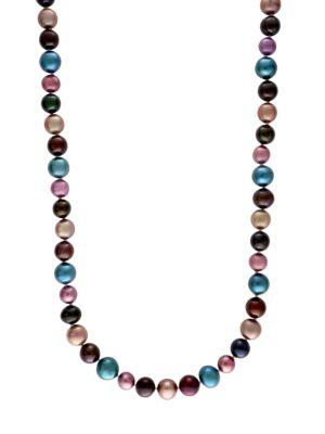 Effy Sterling Silver Dark Multi-colored Pearl Necklace
