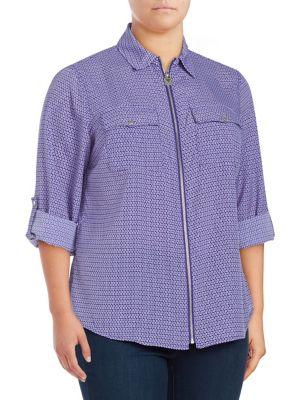 Michael Michael Kors Plus Stamped Mod Geo Blouse