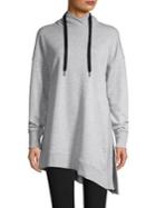 Calvin Klein Performance Asymmetrical-hem Cotton-blend Hoodie