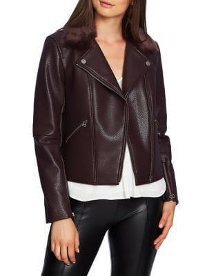 1.state Classic Faux Fur-trimmed Jacket