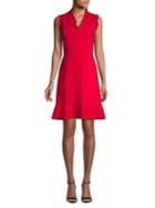 Karl Lagerfeld Paris Ruffled V-neck Fit-&-flare Dress