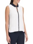 Tommy Hilfiger Piped Keyhole Blouse