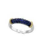 Effy Sapphire And 18k Gold-plated Sterling Silver Ring