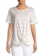 Jones New York Striped Twisted Front Tee