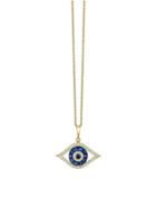 Effy Novelty Sapphire Diamond & Black Diamond Eye Pendant Necklace