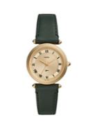 Fossil Lyric Goldtone Stainless Steel & Leather-strap Watch