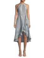 T Tahari Vitala Ruffled Stripe Dress