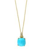 Effy Turquesa Diamond, Turquoise And 14k Yellow Gold Pendant Necklace