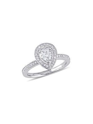 Sonatina Diamond Bridal 14k White Gold Pear-cut Diamond Ring