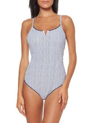 Jessica Simpson Striped One-piece Swimsuit