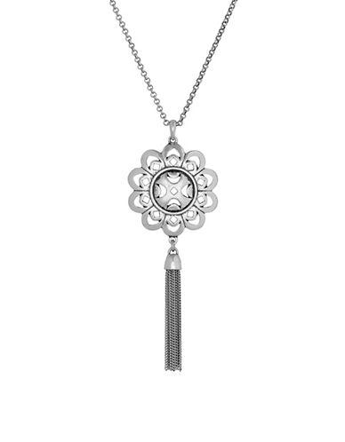 Lucky Brand Fringed Floral Pendant Necklace