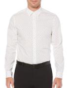 Perry Ellis Long-sleeve Mini Arrow Button-down Shirt