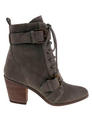 Splendid Carleton Stacked Heel Suede Booties