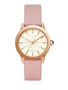 Tory Burch Gigi Rose Goldtone And Leather-strap Watch