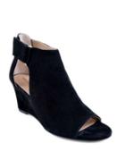 Adrienne Vittadini Riva Open-toe Suede Wedge Booties