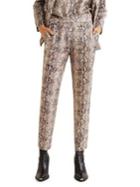 Mango Snake-print Straight-fit Trousers