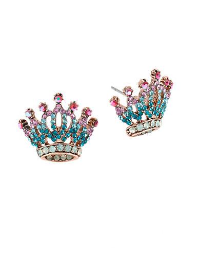 Betsey Johnson Princess Charming Jeweled Crown Earrings