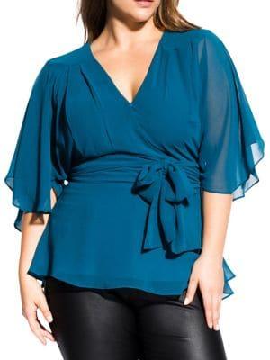 City Chic Plus Elegant Wrap Top