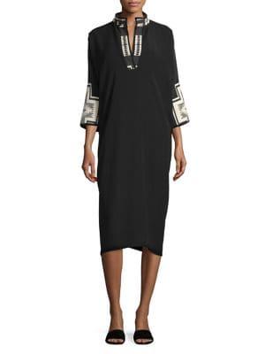 Yeohlee Embroidered Stand-collar Caftan