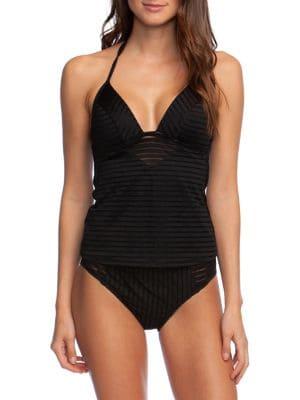 Kenneth Cole New York Illusionist Striped Tankini Top