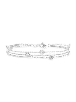 Lord & Taylor Rhodium-plated Sterling Silver & Crystal Multi-strand Bracelet