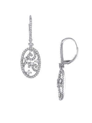 Sonatina Vintage 14k White Gold & 1 Tcw Diamond Drop Earrings