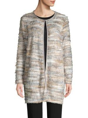 Calvin Klein Brushed Knit Faux Fur Long Cardigan