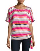 Michael Kors Striped Tie-accented Top