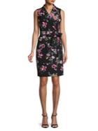 Calvin Klein Petite Belted Floral-print Wrap Dress