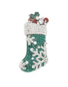 Nadri Crystal Jolly Christmas Stocking Pin