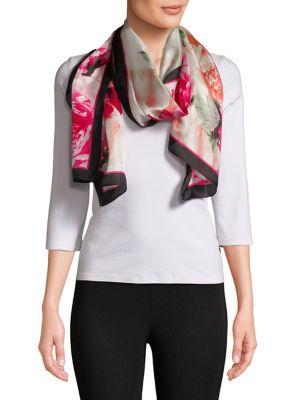 Calvin Klein Floral-print Silk Scarf