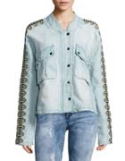 Free People Embroidered Chambray Jacket