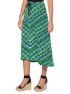 Rafaella Drawstring Zigzag Print Maxi Skirt