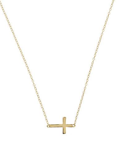 Lord & Taylor 18kt Gold Over Sterling Silver Sideways Cross Necklace