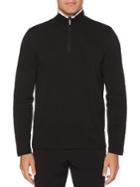 Perry Ellis Solid Quarter-zip Long-sleeve Sweatshirt