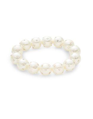 Design Lab Lord & Taylor Faux Pearl And Crystal Bracelet